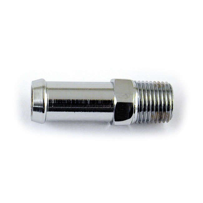 Oil line fitting, straight. Chrome Oil line fitting, straight. Chrome