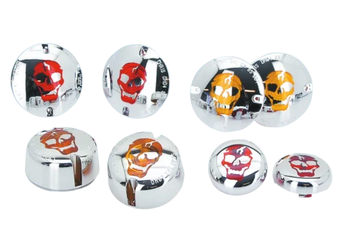 Chrome skull lenses Red Rear FL style