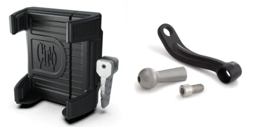 Phone Hldr w/Chargr mirror stem mnt Blk