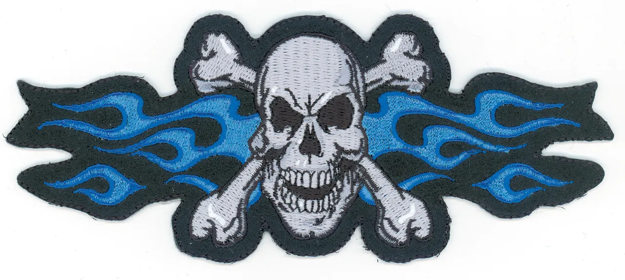 Blue Flame Skull Mini Patch Blue Flame Skull Mini Patch