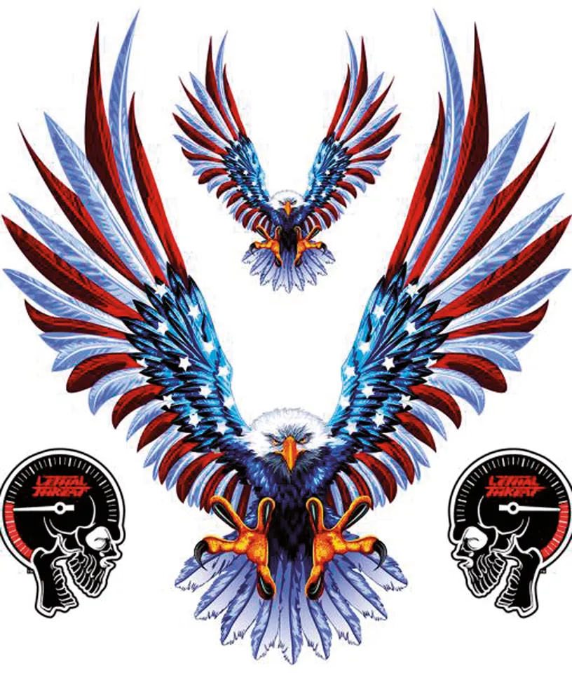 USA EAGLE ATTACK DECAL 6X8 IN DECAL USA EAGLE ATTACK DECAL 6X8 IN DECAL