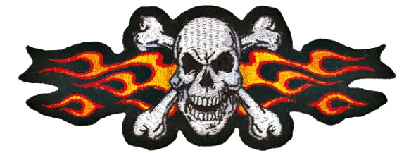 Yellow Flame Skull Mini Patch Yellow Flame Skull Mini Patch