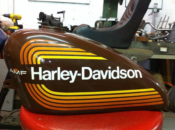Downtown American Motorcycles Blog Harley benzine tank AMF logo